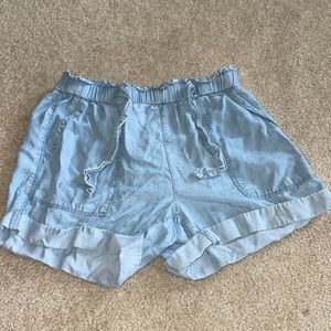 blue shorts